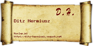 Ditz Hermiusz névjegykártya